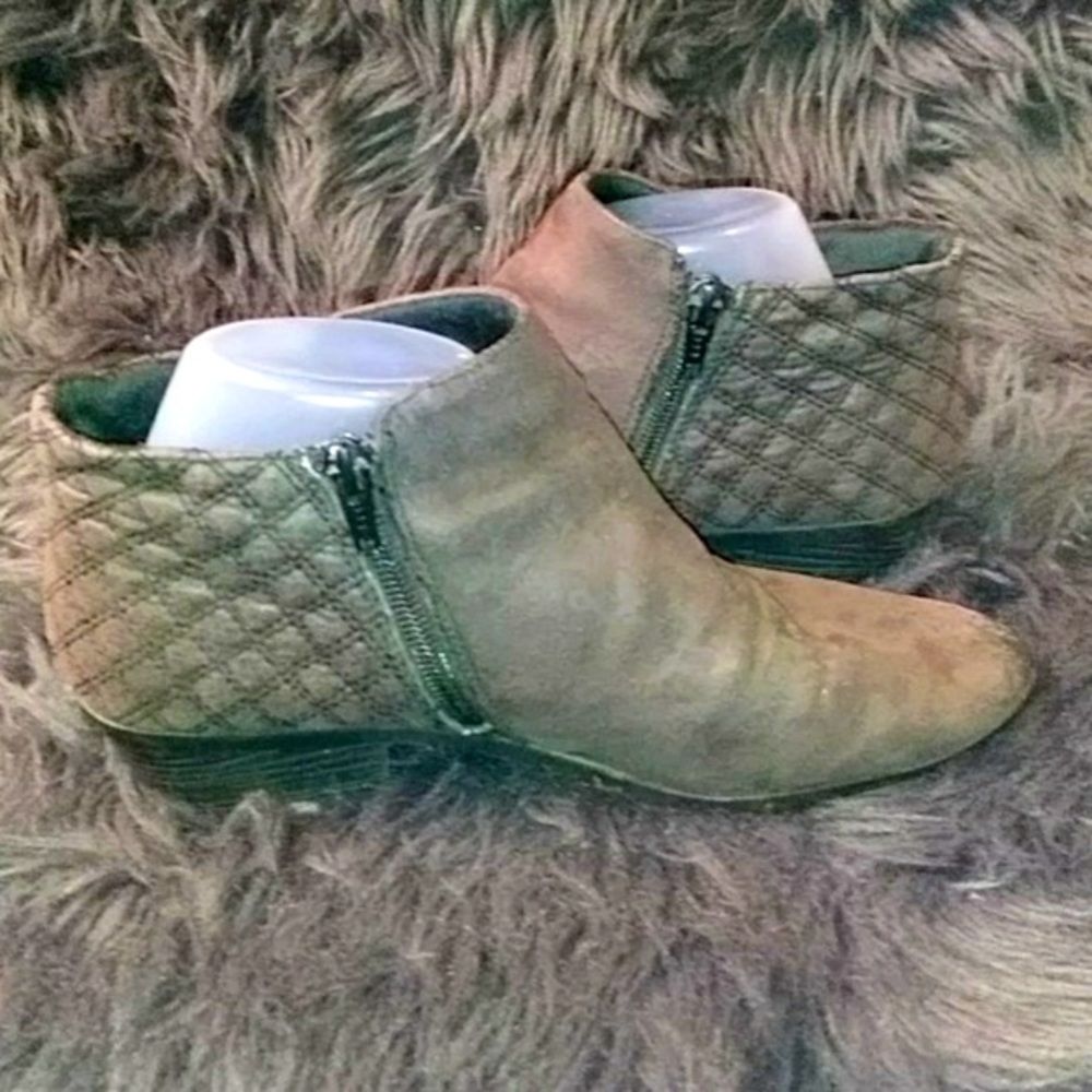 Faded Glory Brown Heeled faux leather Ankle Boots
